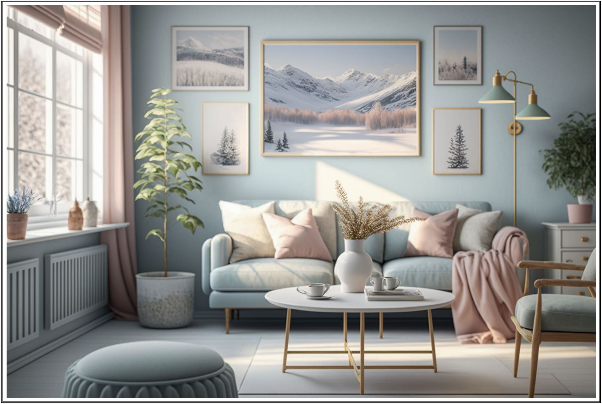 Salon w pastelowych barwach